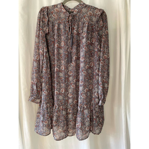 Dress Forum Floral Long Sleeve‎ Short Peasant Dress Small